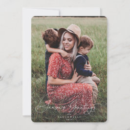 シックエレガントシーズングリーティングクリスマスフォト シーズンカード