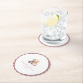 シックエレガントスキャロップ赤面フラワーブライダルシャワー ペーパーコースター (インサイチュ)