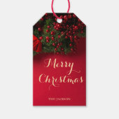シックエレガントスクリプトタイポグラフィレッドクリスマス ギフトタグ (正面)