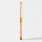 シックエレガントスクリプトネームピーチ花の写真 iPhoneケース (左側面)