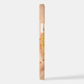 シックエレガントスクリプトネームピーチ花の写真 iPhoneケース (右側面)