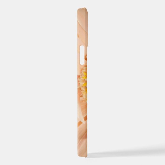 シックエレガントスクリプトネームピーチ花の写真 iPhoneケース (右側面)