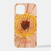 シックエレガントスクリプトネームピーチ花の写真 iPhoneケース (裏面)