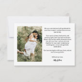 シックエレガントスクリプトハート結婚の写真 サンキューカード (裏面)