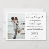 シックエレガントスクリプトビーチ結婚式の写真の招待 ノートカード (正面)