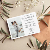 シックエレガントスクリプトビーチ結婚式の写真の招待 ノートカード