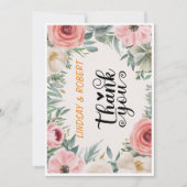 シックエレガントスクリプトラブハート結婚の写真感謝してい 招待状 (正面)