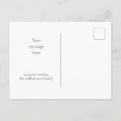 シックエレガントスクリプト白黒メリークリスマス ポストカード (裏面)