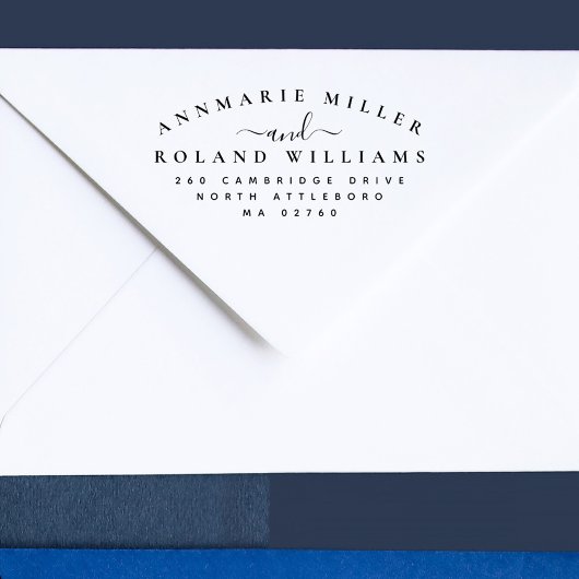 シックエレガントスクリプト2名姓差出人住所 ラバースタンプ