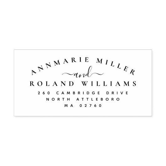 シックエレガントスクリプト2名姓差出人住所 ラバースタンプ (インプリント)