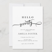 シックエレガントスクリプト70th誕生日招待状 招待状 (正面)