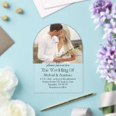 シックエレガントスクリプトboho arch photo 結婚 arch アクリル招待状 (インサイチュ (ウェディング))