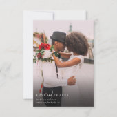 シックエレガントスクリプ結婚トの写真 サンキューカード (正面)