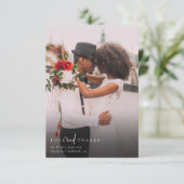 シックエレガントスクリプ結婚トの写真 サンキューカード (スタンド正面)