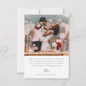 シックエレガントスクリプ結婚トの写真 サンキューカード (裏面)