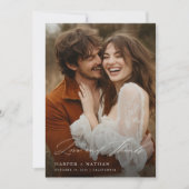 シックエレガントスクリプ結婚トの写真 サンキューカード (正面)