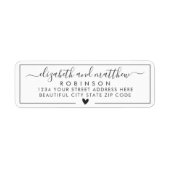 シックエレガントスクリプ結婚トの差出人住所ラベル ラベル (正面)