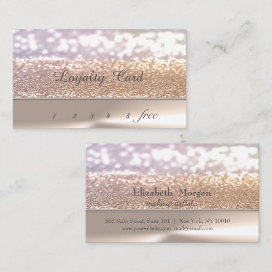 シックエレガントスタイリッシュできらびやかな《写真》ぼけ味ロイヤリティカード ロイヤリティカード (正面/裏面)