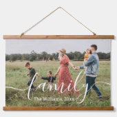 シックエレガントスタイリッシュな手書き家族の写真 吊り下げ型タペストリー (正面)