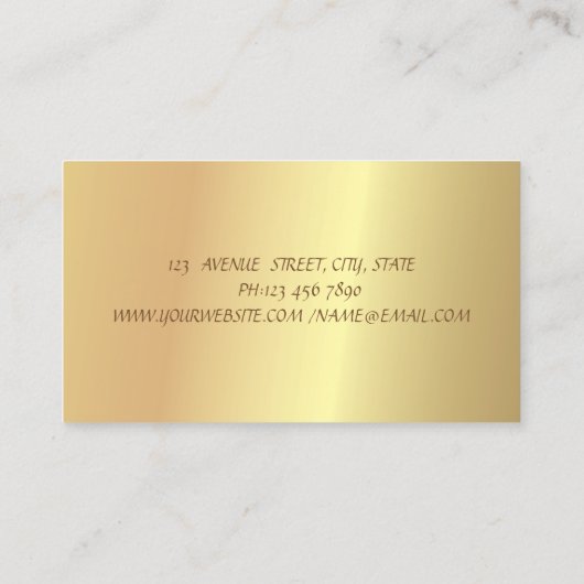 シックエレガントスタイリッシュフェイク金ゴールド – 光沢のあるダイヤモンド 名刺 (裏面)
