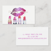 シックエレガントスタイリッシュリップスティック、きらびやかな唇 名刺 (正面/裏面)