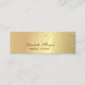 シックエレガントスタイリッシュ金ゴールドフェイク・ダイヤモンド スキニー名刺 (正面)