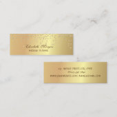 シックエレガントスタイリッシュ金ゴールドフェイク・ダイヤモンド スキニー名刺 (正面/裏面)