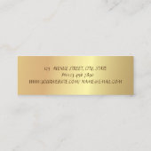 シックエレガントスタイリッシュ金ゴールドフェイク・ダイヤモンド スキニー名刺 (裏面)