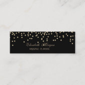 シックエレガントスタイリッシュ金ゴールドフェイク・ダイヤモンド スキニー名刺 (正面)