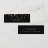 シックエレガントスタイリッシュ金ゴールドフェイク・ダイヤモンド スキニー名刺 (正面/裏面)