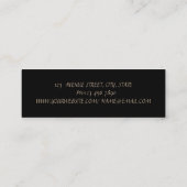 シックエレガントスタイリッシュ金ゴールドフェイク・ダイヤモンド スキニー名刺 (裏面)