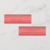 シックエレガントスタイリッシュ金ゴールドフェイク・ダイヤモンド スキニー名刺 (正面/裏面)