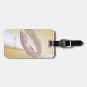 シックエレガントスタイリッシュ – きらびやかな唇パーソナライズされた ラゲッジタグ (正面横)