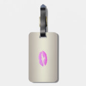 シックエレガントスタイリッシュ – きらびやかな唇パーソナライズされた ラゲッジタグ (裏面縦)