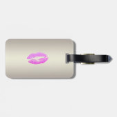 シックエレガントスタイリッシュ – きらびやかな唇パーソナライズされた ラゲッジタグ (裏面横)