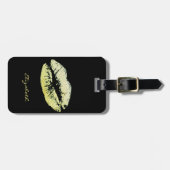 シックエレガントスタイリッシュ – きらびやかな唇パーソナライズされた ラゲッジタグ (正面横)