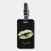 シックエレガントスタイリッシュ – きらびやかな唇パーソナライズされた ラゲッジタグ (正面縦)