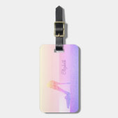 シックエレガントスタイリッシュ、グリッターハイヒール ラゲッジタグ (正面縦)