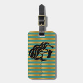 シックエレガントスタイリッシュ – 女の子シルエットパーソナライズされた ラゲッジタグ (正面縦)