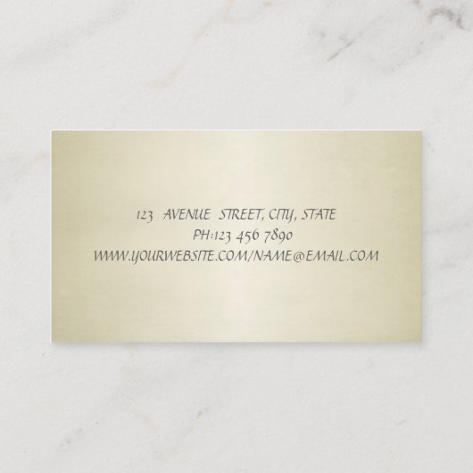 シックエレガントスタイリッシュ、金ゴールド渦巻き 名刺 (裏面)