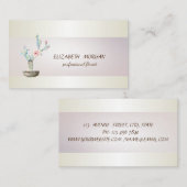 シックエレガントストライプウォーターカラーサボテン多肉質 名刺 (正面/裏面)