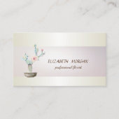 シックエレガントストライプウォーターカラーサボテン多肉質 名刺 (正面)