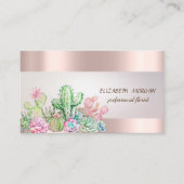 シックエレガントストライプサボテン多肉バラ金ゴールド 名刺 (正面)