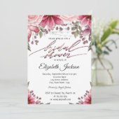 シックエレガントストリングライトフローラブライダルシャワー 招待状 (スタンド正面)
