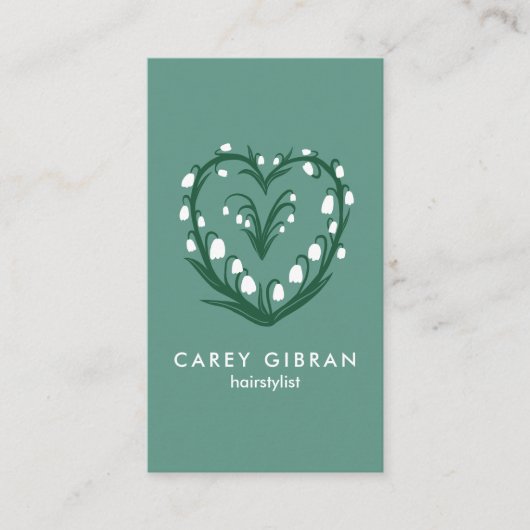 シックエレガントスノードロップリリーラインスケッチカスタムQR 名刺 (正面)