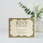 シックエレガントスパークリフェイク金ゴールドグリッター インビテーションポストカード (スタンド正面)