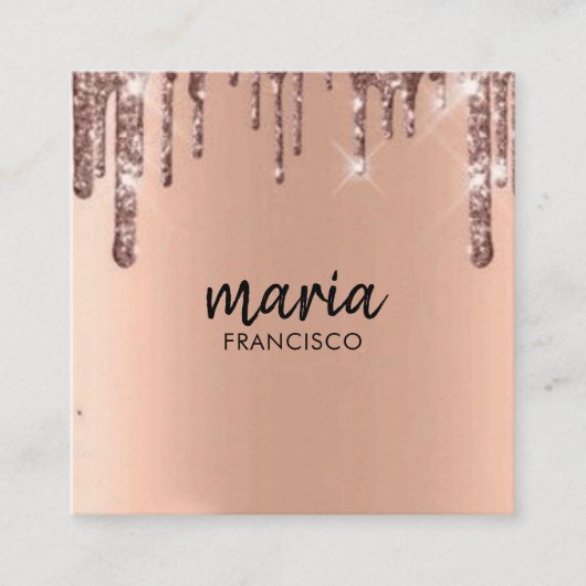 シックエレガントスモダンクエアのミニマリスト スクエア名刺 (正面)