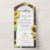 シックエレガントス素朴ンフラワー結婚ズ オールインワン招待状 (内側)