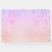 シックエレガントス結婚モダンのシンプル金ゴールド ゲストブック (裏面)