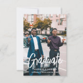 シックエレガントタイポグラフィツイン卒業パーティー 招待状 (正面)